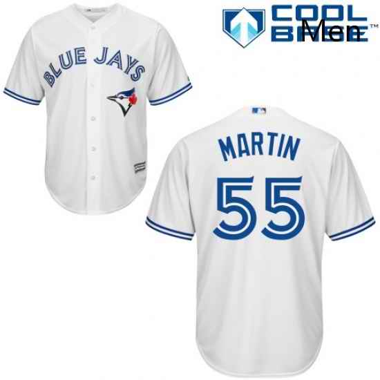 Mens Majestic Toronto Blue Jays 55 Russell Martin Replica White Home MLB Jersey